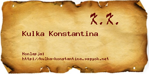 Kulka Konstantina névjegykártya